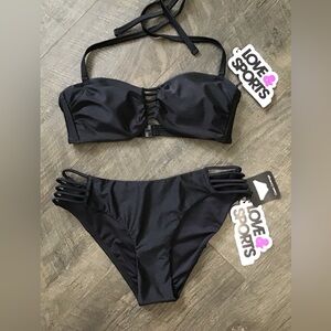 Love &Sports black too piece swimsuit.NWT